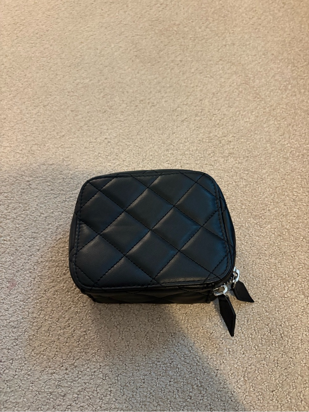 Trish McEvoy Quilted Black Makeup Planner Cosmetic Case
